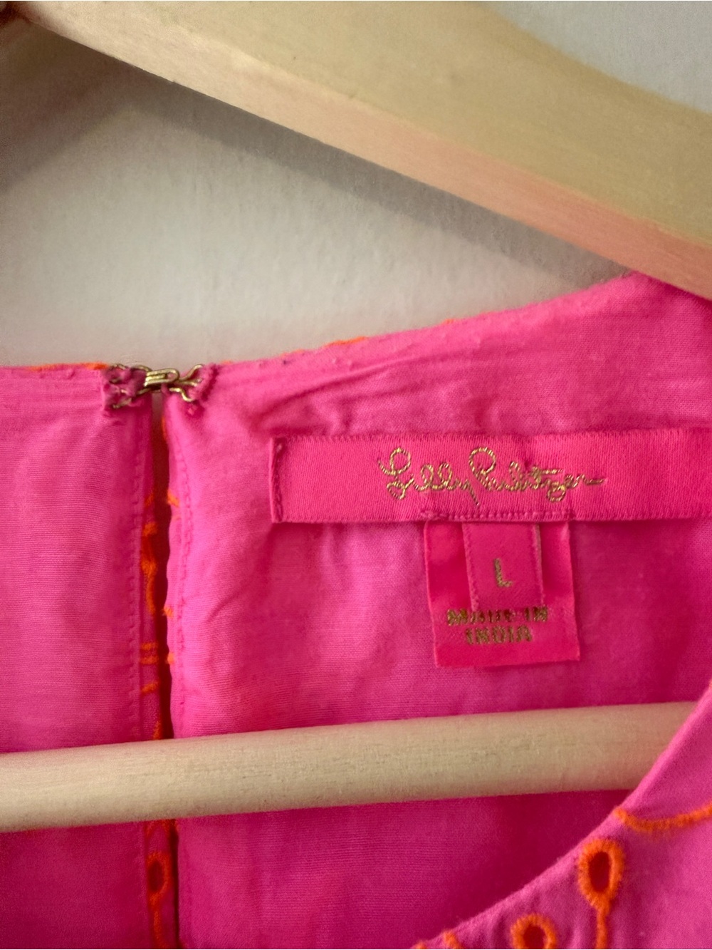 Lilly Pulitzer Neon Pink Eyelet Puff-Sleeve Top - Picture 3 of 4